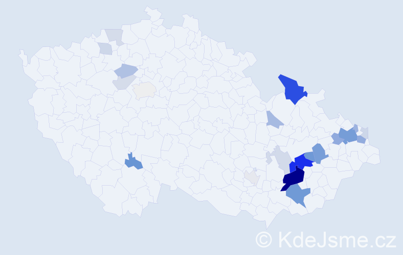 Příjmení: 'Džuga', počet výskytů 63 v celé ČR