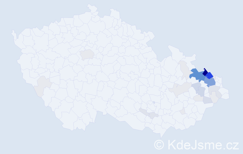 Příjmení: 'Vilášková', počet výskytů 161 v celé ČR