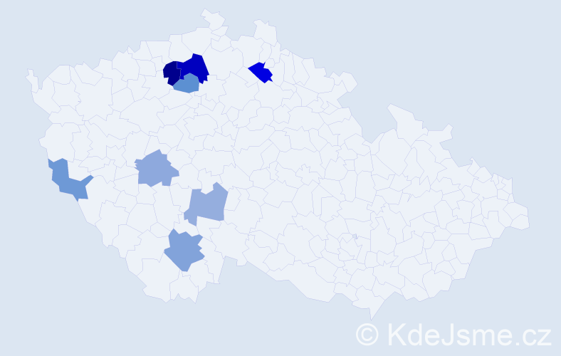 Příjmení: 'Feiklová', počet výskytů 14 v celé ČR