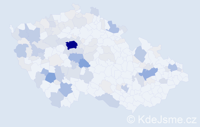 Příjmení: 'Dub', počet výskytů 496 v celé ČR