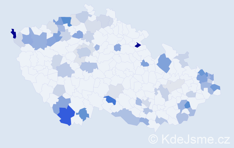 Příjmení: 'Masárová', počet výskytů 162 v celé ČR