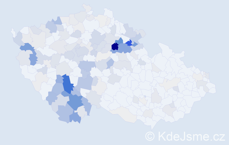 Příjmení: 'Vlášková', počet výskytů 559 v celé ČR