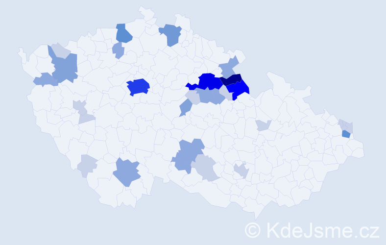 Příjmení: 'Ficenec', počet výskytů 89 v celé ČR
