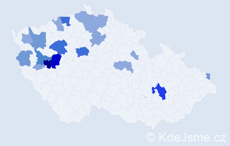 Příjmení: 'Egermajerová', počet výskytů 64 v celé ČR