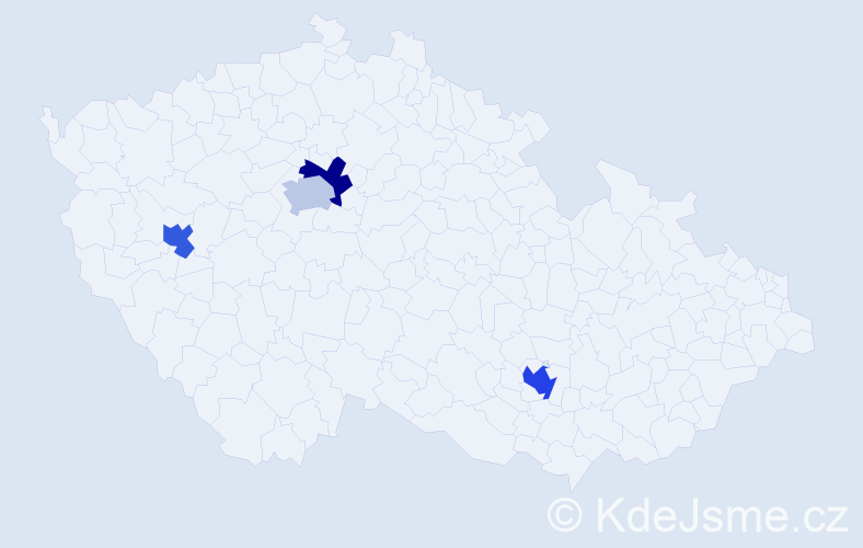 Příjmení: 'Mikić', počet výskytů 5 v celé ČR