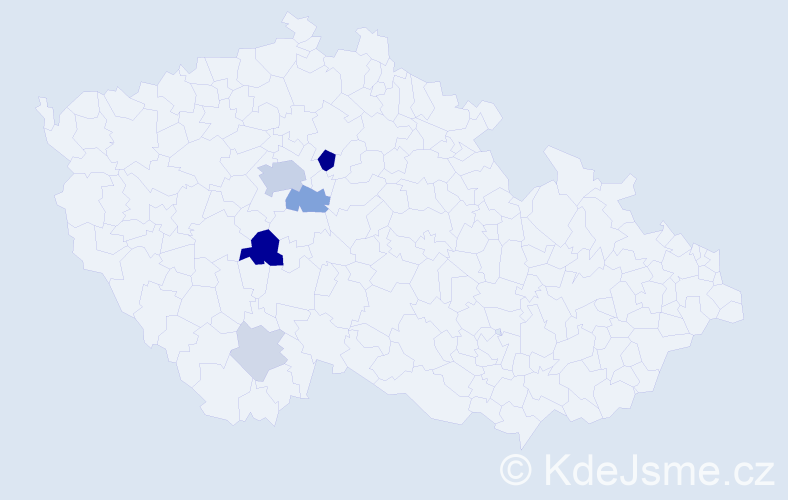 Příjmení: 'Kundrlíková', počet výskytů 17 v celé ČR