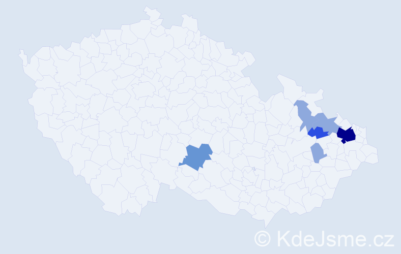 Příjmení: 'Wroblowská', počet výskytů 19 v celé ČR
