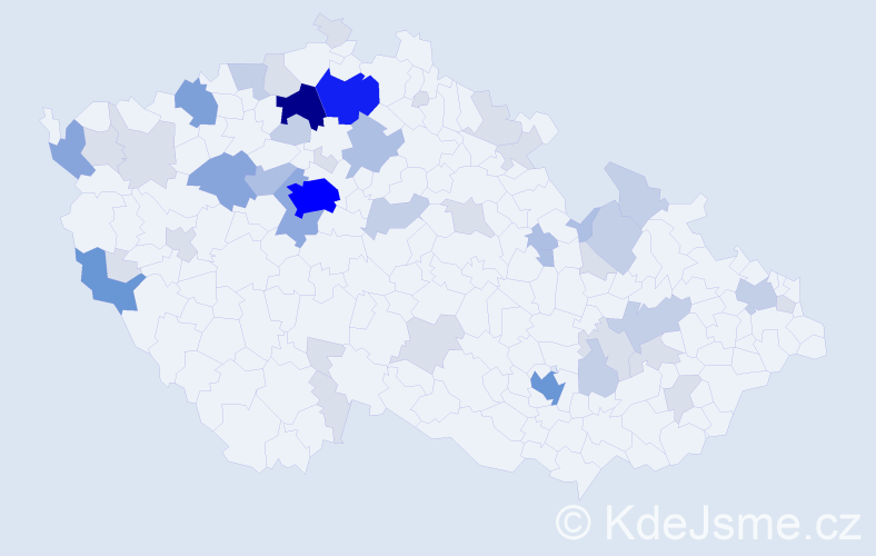 Příjmení: 'Kühn', počet výskytů 141 v celé ČR