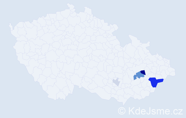 Příjmení: 'Durmonová', počet výskytů 7 v celé ČR