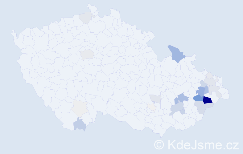 Příjmení: 'Tovaryšová', počet výskytů 129 v celé ČR