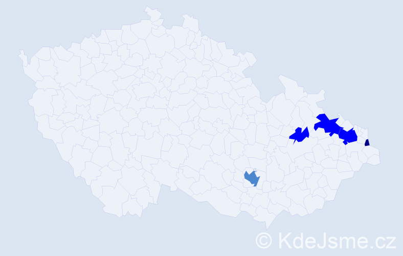Příjmení: 'Fronczek', počet výskytů 10 v celé ČR