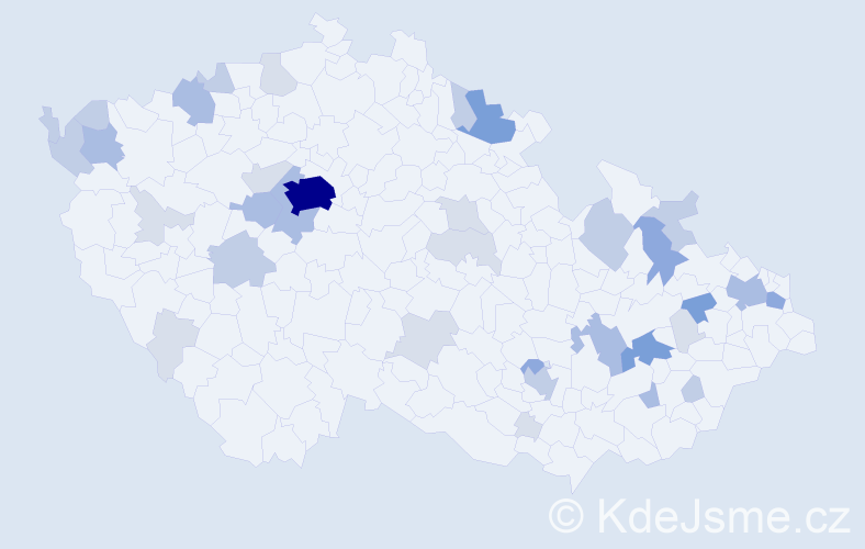 Příjmení: 'Bálint', počet výskytů 101 v celé ČR