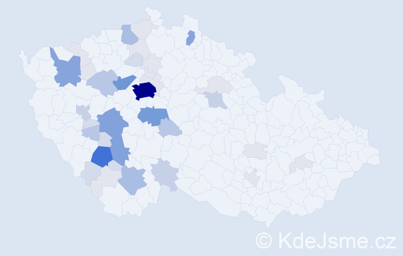 Příjmení: 'Česká', počet výskytů 164 v celé ČR