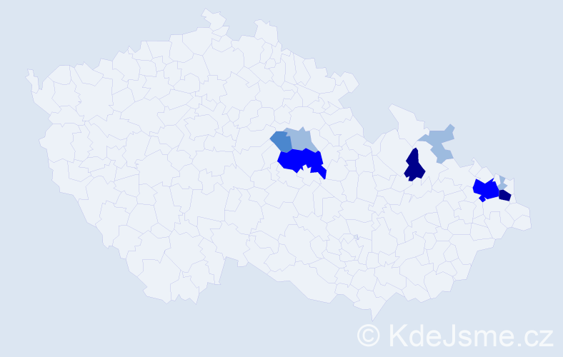 Příjmení: 'Dzingel', počet výskytů 19 v celé ČR