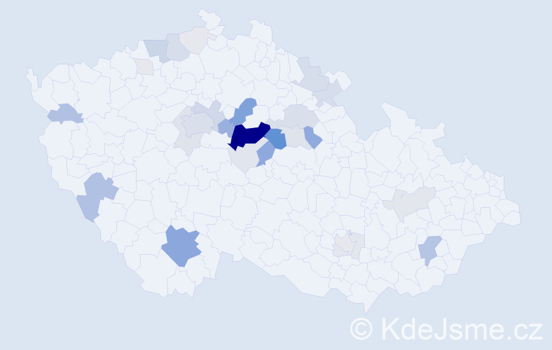 Příjmení: 'Klepal', počet výskytů 138 v celé ČR