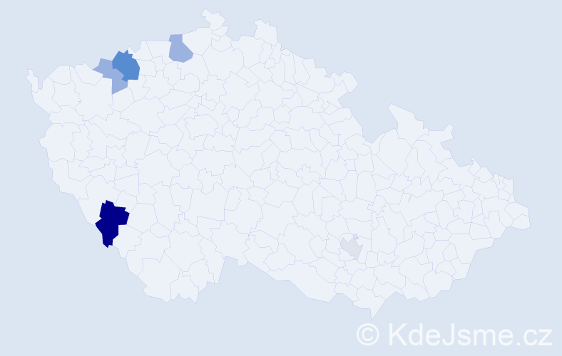 Příjmení: 'Wessela', počet výskytů 11 v celé ČR