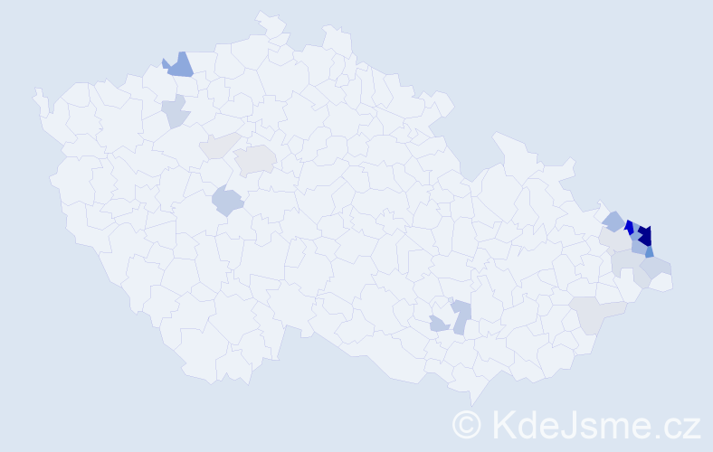Příjmení: 'Kucharczyk', počet výskytů 91 v celé ČR