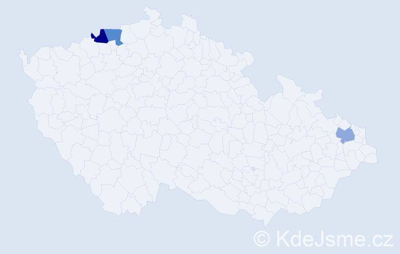 Příjmení: 'Hottová', počet výskytů 3 v celé ČR