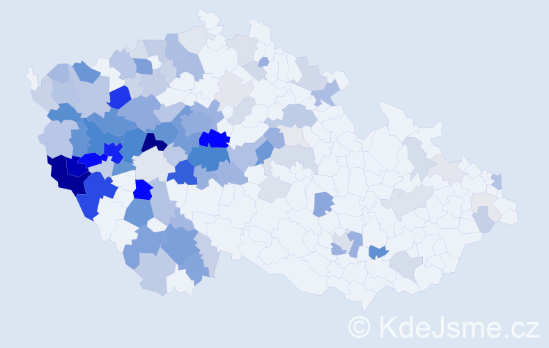 Příjmení: 'Hůrka', počet výskytů 434 v celé ČR