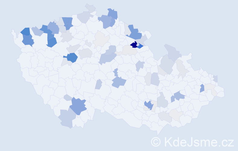 Příjmení: 'Kroka', počet výskytů 415 v celé ČR