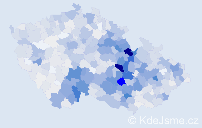 Příjmení: 'Bednář', počet výskytů 4815 v celé ČR