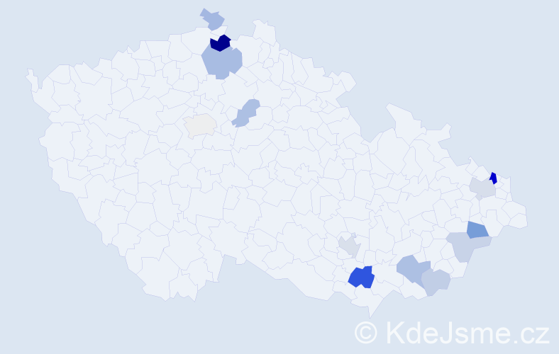 Příjmení: 'Ryl', počet výskytů 29 v celé ČR
