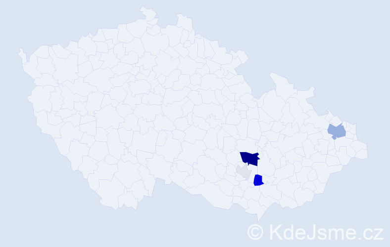 Příjmení: 'Kleka', počet výskytů 13 v celé ČR