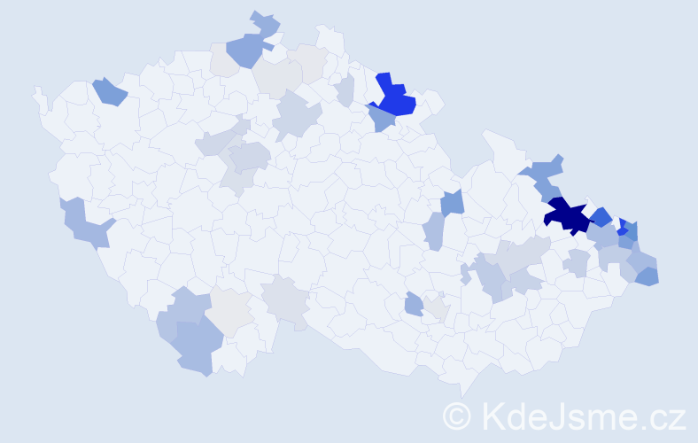 Příjmení: 'Hampel', počet výskytů 224 v celé ČR