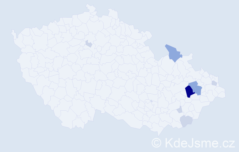 Příjmení: 'Proklová', počet výskytů 25 v celé ČR