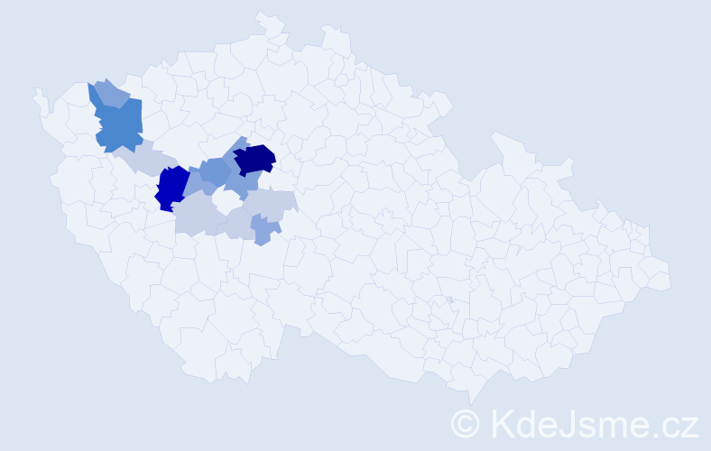Příjmení: 'Tysl', počet výskytů 47 v celé ČR