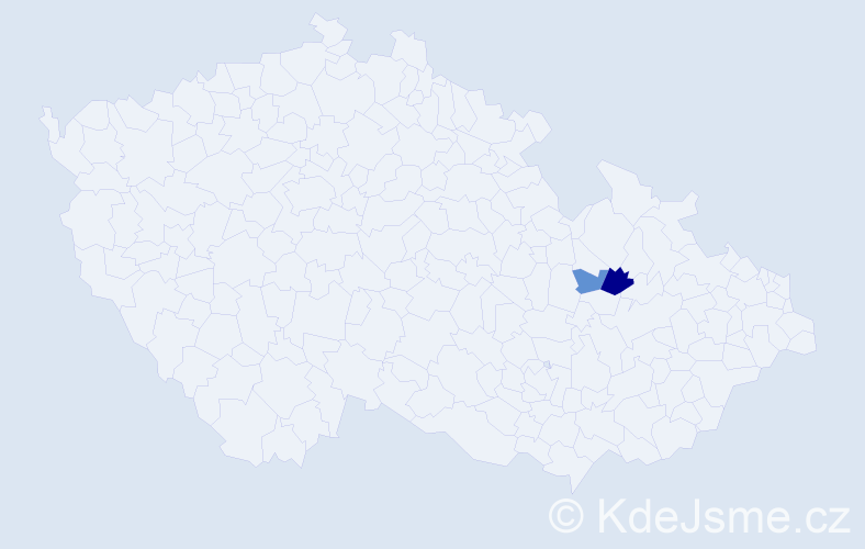 Příjmení: 'Kubilka', počet výskytů 12 v celé ČR