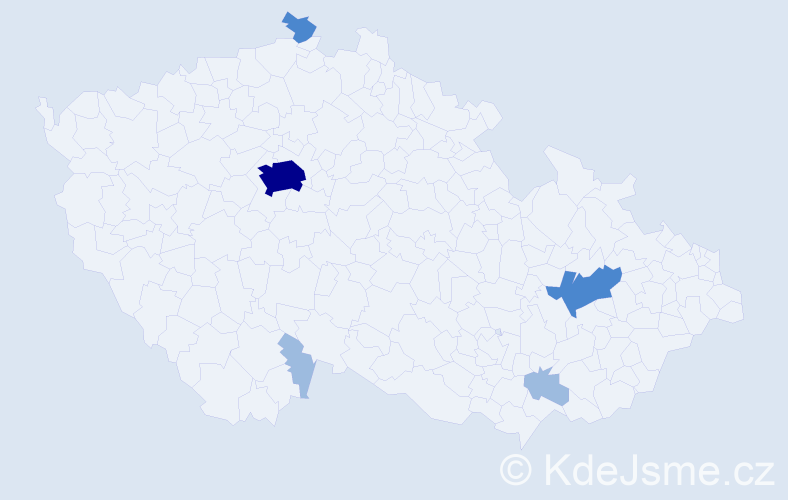 Příjmení: 'Tadič', počet výskytů 10 v celé ČR