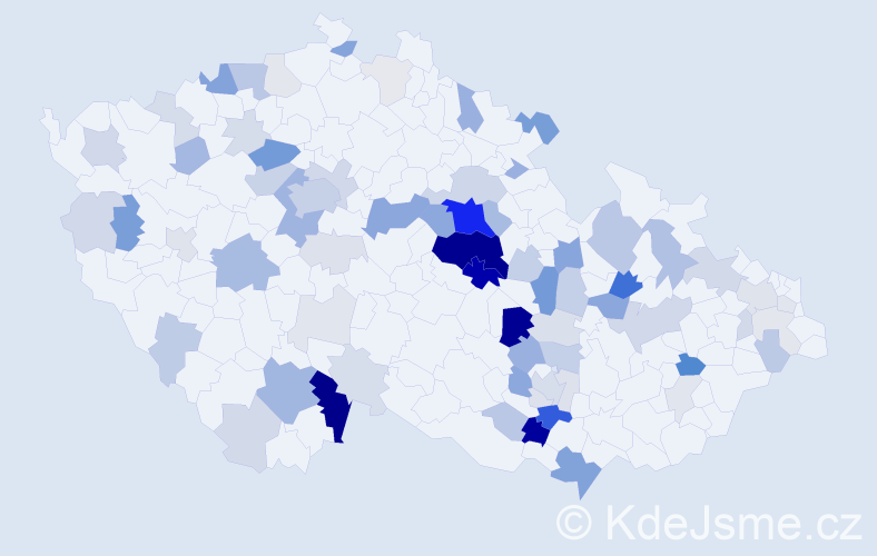 Příjmení: 'Soudek', počet výskytů 244 v celé ČR