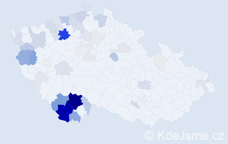 Příjmení: 'Postlová', počet výskytů 216 v celé ČR