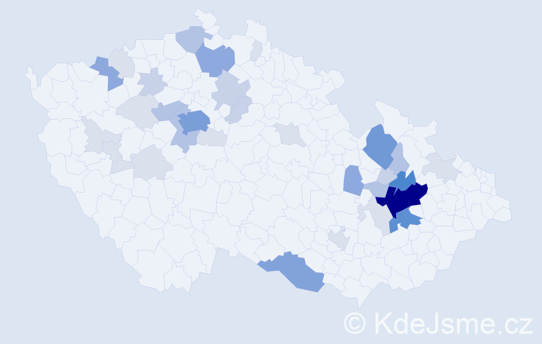 Příjmení: 'Lounová', počet výskytů 115 v celé ČR