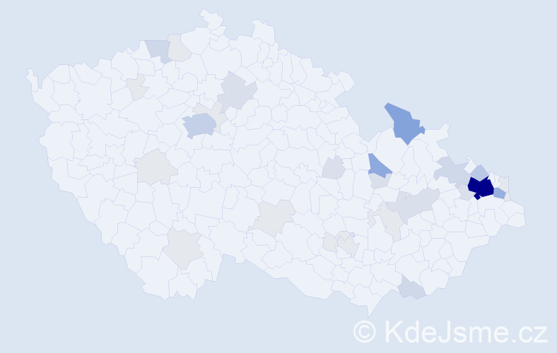 Příjmení: 'Sroka', počet výskytů 113 v celé ČR
