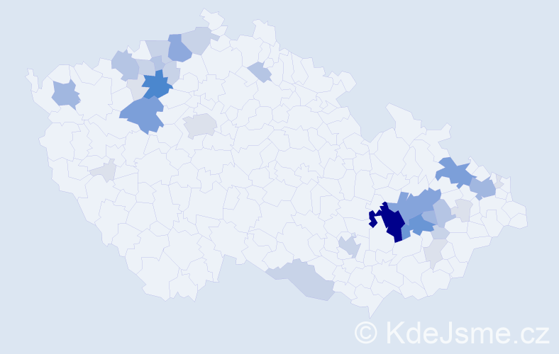 Příjmení: 'Frélich', počet výskytů 115 v celé ČR