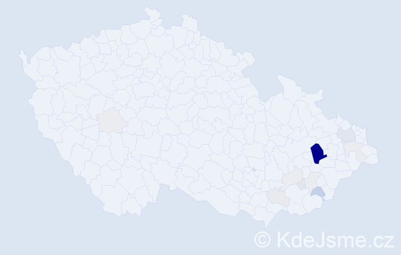 Příjmení: 'Cvešperová', počet výskytů 53 v celé ČR