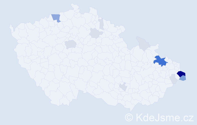 Příjmení: 'Dudys', počet výskytů 50 v celé ČR