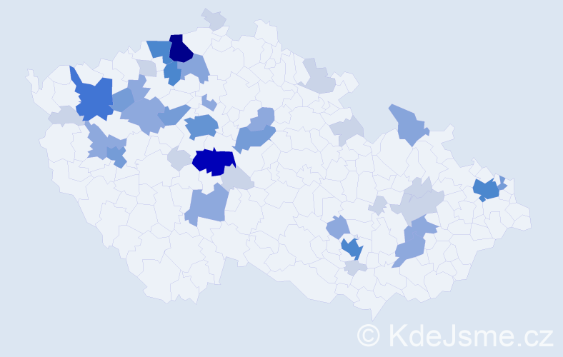 Příjmení: 'Sárközi', počet výskytů 116 v celé ČR