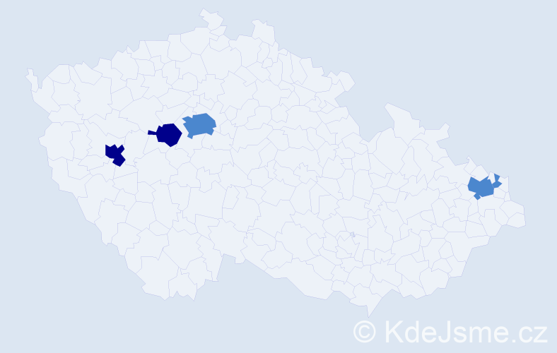 Příjmení: 'Kunda', počet výskytů 9 v celé ČR