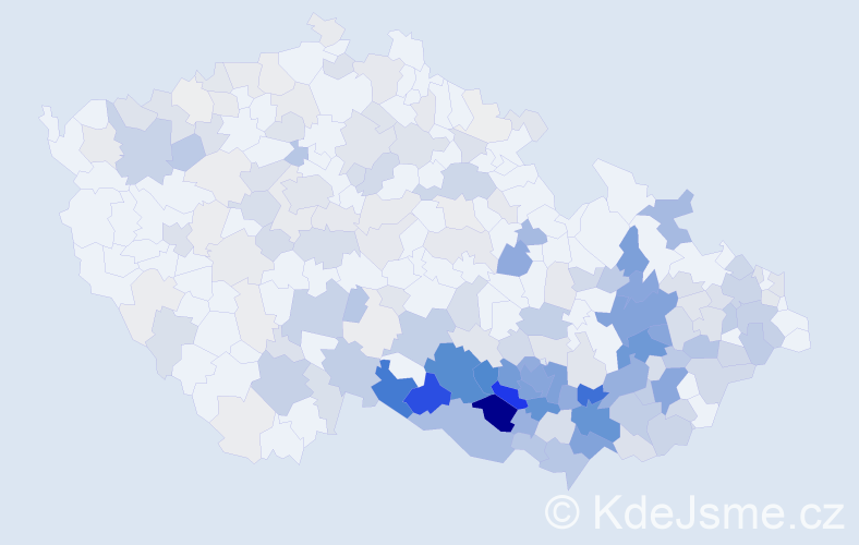 Příjmení: 'Kopeček', počet výskytů 1044 v celé ČR