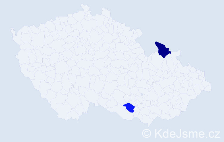 Příjmení: 'Dubčík', počet výskytů 7 v celé ČR