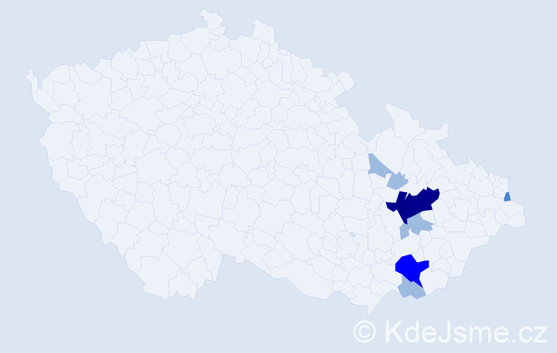 Příjmení: 'Adamicová', počet výskytů 13 v celé ČR