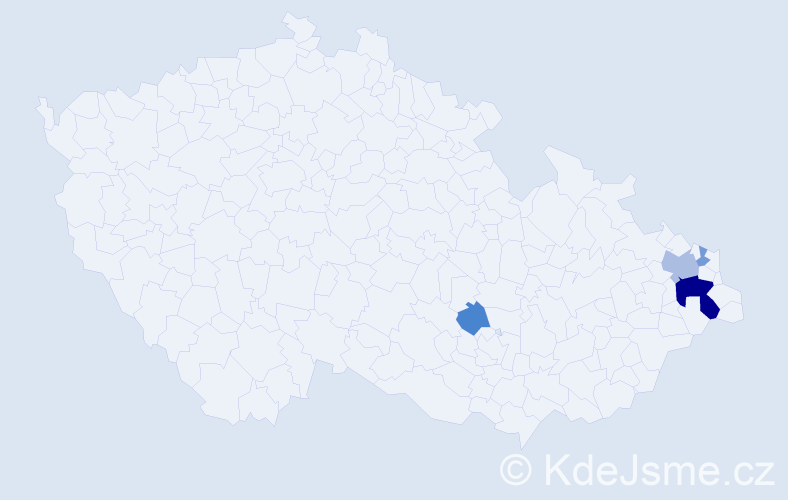 Příjmení: 'Wyková', počet výskytů 10 v celé ČR