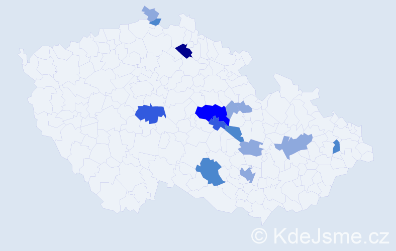 Příjmení: 'Zlevor', počet výskytů 29 v celé ČR
