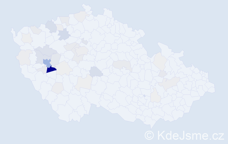Příjmení: 'Kotora', počet výskytů 146 v celé ČR