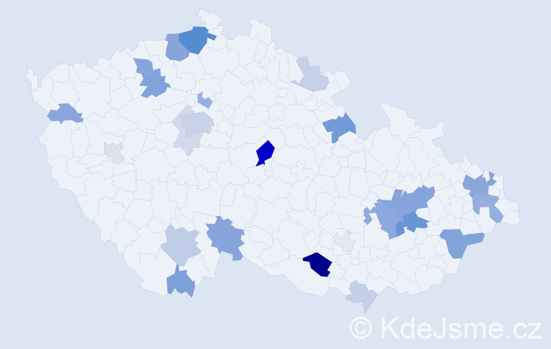 Příjmení: 'Jusko', počet výskytů 76 v celé ČR