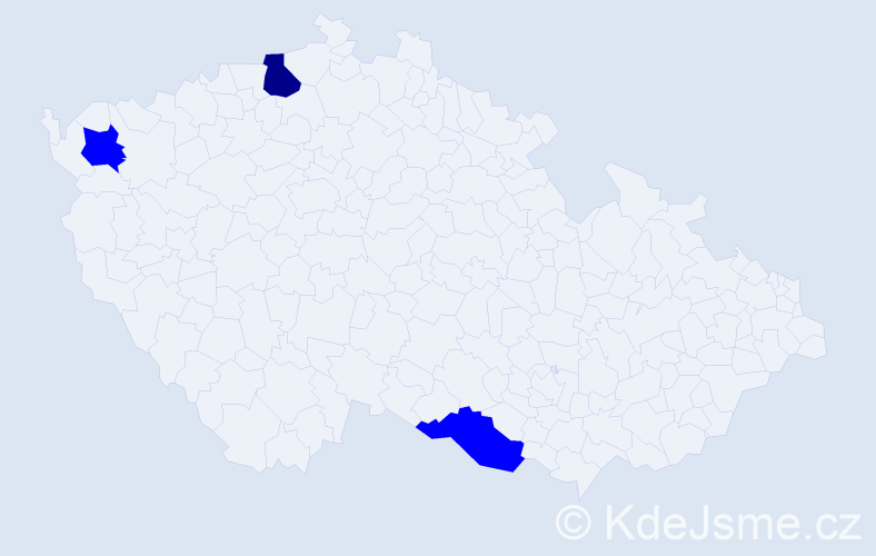 Příjmení: 'Vařaková', počet výskytů 4 v celé ČR