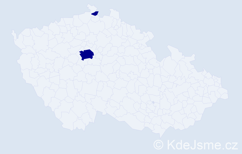 Příjmení: 'Prest', počet výskytů 2 v celé ČR